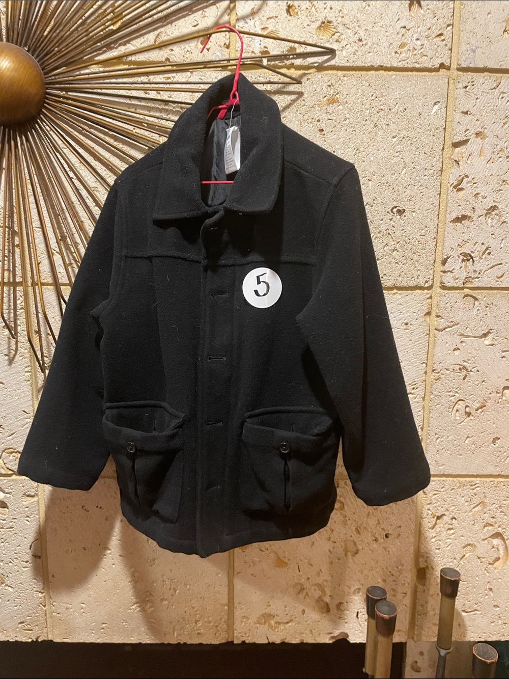 Boy’s Black Peacoat - Classic